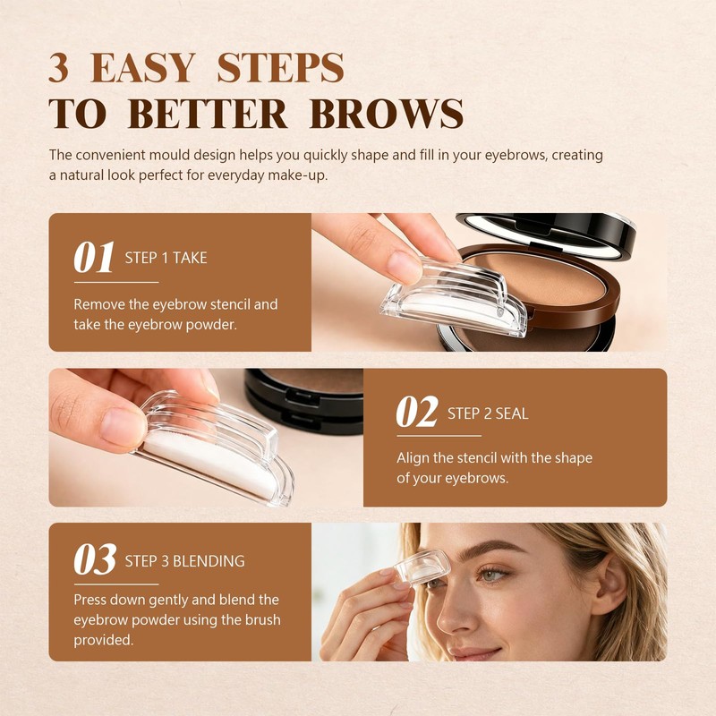 Eyebrow Stamp Kit Quick Makeup Tool for Natural Perfect Brows