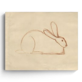 GUN SUPPLIES OUTLET LLC Easter Canvas Wall Art Decor - 16X20 inch Bunny Sketch Frame painting, Easter Artwork Print for Spring Decor, Rabbit Picture for Bedroom Nursery Kids Room Office Decoration