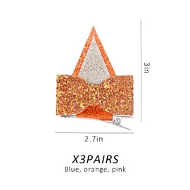 3 Pairs of Sequined Dog Ear Hairpins, Bow Hairpins, Glitter Hairstyle Decoration, Hairpin Accessories, Holiday Party Prop Accessories