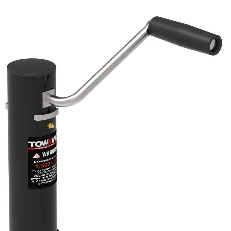 TOWKING 8" Spoke Wheel Trailer Jack, 10" Vertical Movement, 1500