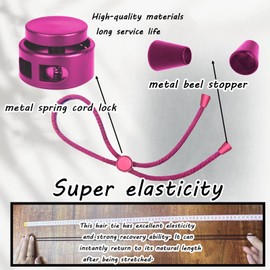 6pcs Pink Afro Hair Tie, Adjustable Hair Ties for Thick Hair, Adjustable Headbands for Women, Hair Tie for Curly Hair, Large Adjustable Length Satin Hair Ties for Afro Puff