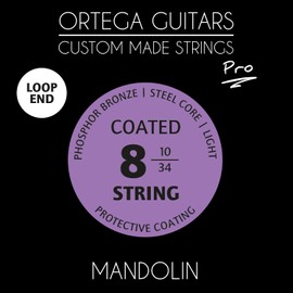 Ortega Guitars Custom Made Strings - Pro - Mandolin - 8 Strings / Loop Ends - Phosphor Bronze Coated (MAP-8)