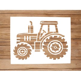 Generic Tractor Stencil | Farm Truck Stencils for Painting on Wood, Glass, Wall, Rock, Fabric, Walls, Canvas, Glassware | Tractor Stencils (5x6), White, 90823489234