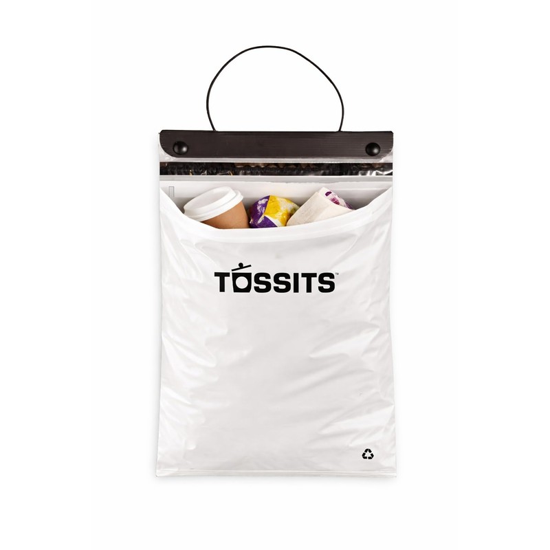 Tossits Recycled Disposable Car Trash Bags – Leakproof, Smell Proof