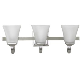 Design House 514760 Torino Traditional 3-Light Indoor Bathroom Vanity Light Dimmable Snow Glass for Over the Mirror, Satin Nickel