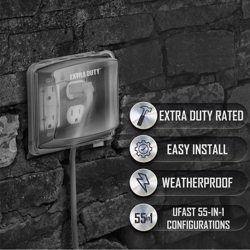 TayMac MM2420C Nonmetallic Extra Duty Weatherproof in-Use Electrical Outlet Cover