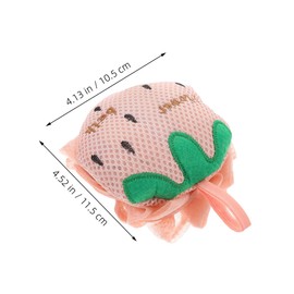 Beavorty 2pcs Exfoliating Bath Loofah Sponge Pads Soft Mesh Shower Pouf for Boys and Girls Strawberry Body Scrubber for Deep Cleansing Travel-friendly Bath Sponge for Home Use
