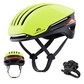 ASIEVIE Bike Helmet with Bluetooth, Smart Bike Helmet for Adults Men Women with Built-in Speakers, Auto Brake Blinker, Front and Rear LED Turn Signals Remote Control. (Electric Lime, M/L)