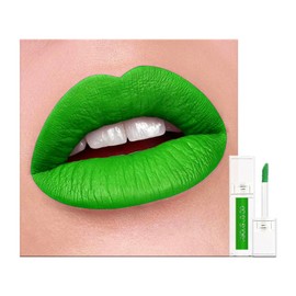 Matte Green Liquid Lipstick Long Lasting Waterproof Full-coverage Green Lip Gloss, Highly Pigmented Sweat-proof Face Body Paint for Christmas Easter Cosplay Makeup for Women