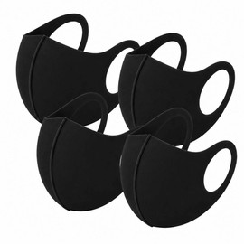 [Eraser] Cooling Mask Cool Summer Washable Color Healthy Color 4-piece Set 3D Structure UV Cut Easy to Breathe Reusable Black M Size