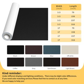 Leather Repair Kit - 17X158 inch Self-Adhesive Leather Repair Kit for Furniture, Car Seats, Sofa, Couch, Vinyl - Instant Fix for Tears & Scratches (Dark Brown, 17X158 inch)