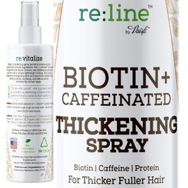 Biotin Hair Thickening Spray for Volume and Growth - NATURAL Volumizer with CAFFEINE for Thicker, Fuller Hair in Seconds