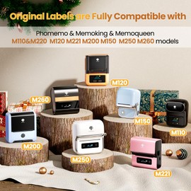 M110 Thermal Labels 40mmx30mm（1.57x1.18）- Original Square M220 Label Refills Compatible with Phomemo M110 M150 M220 M221 M250 M260 M100 Labels Maker, Waterproof Sticker for Home/Business/Office