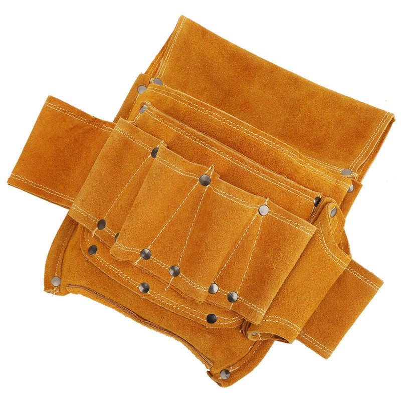 Tool Waist Bag Multifunctional Yellow Cowhide Electrician Hardware Tool Storage