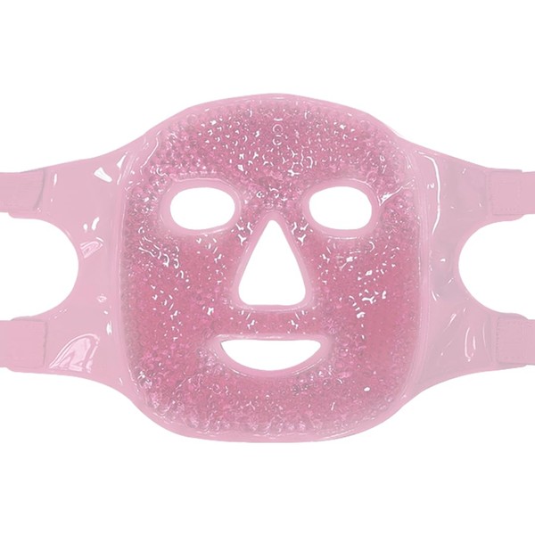 Perfect Remedy Doctor Developed Ice Face Mask - Gel Bead Face Ice Pack - Hot Cold Gel Face Mask - Reusable Ice Mask For Face, Ice For Face, Cooling Face Mask For Puffy Eyes, Migraine & Headache [Pink]
