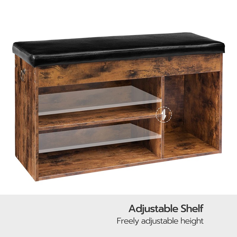 HOOBRO Shoe Storage Bench with Padded Cushion, Entryway Bench with