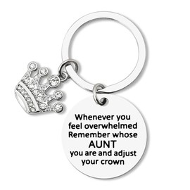 Inspirational Gifts for Women Aunt Keychain Gifts for Aunt Gifts from Nephew Niece Auntie Christmas Birthday Gifts for Aunty Whenever You Feel Overwhelmed Remember Whose Aunt Keychains Engraved