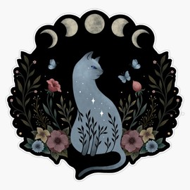Cat On The Hill Bumper Sticker Vinyl Decal 5"