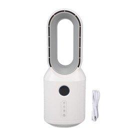 SPYMINNPOO Desktop Bladeless Fan, 3 Gears 106 Degrees Oscillating Wind Rechargeable Desk Fan with LED Night Light