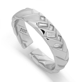 Meissa Gold Statement Daumenring für Damen, Chunky Breites Band Modering Zeigefingerring Sterling Silber Handgefertigte Größenverstellbare Ringe， Silber