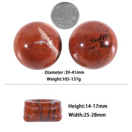 Nupuyai Red Jasper Crystal Ball Stone with Stand for Reiki Chakra Healing, Carved Polished Sphere Stone Spiritual Ornament Home Office Decor