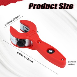 Ratchet-type Pipe Cutter, One-hand Fast Pipe Cutting Tool, for Cutting 5/16-1-1/8 inch Stainless Steel Copper Aluminium,for Home Working (Red)