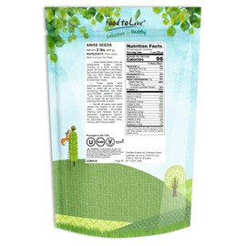 Anise Seeds, 2 Pounds – Non-GMO Verified, Whole Dried Anise Seeds, Kosher, Vegan, Bulk Aniseed Spice. Used in Baked Goods and Beverages, Pairs Well with Seafood and Savory Dishes. Natural Flavoring.