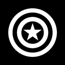 Captain America Vinyl Decal Sticker| Cars Trucks Vans Walls Laptop |WHITE| 4.5 In Decal | CCI212