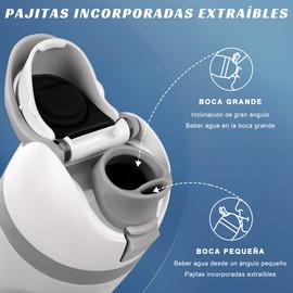 MOYAC Termos para Agua 32oz/946ml, Botella de Agua de Acero Inoxidable, Mantenga el Frío y el Calor, Gran Capacidad, Prueba de Fugas, con Popote y Asa para Deportes y Viajes (Azul Oscuro, 32 oz)