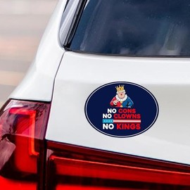 No Kings in America Magnet, No Faux King Way Magnet, Anti-Trump, Resist Racism Car Decal, Resist Fascism - 6" x 4.5"