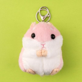 ZOONAI Cute Hamster Plush Keychain, Aniaml Car Key Ring Hanging Ornament Plush Backpack Purse Pendant Gift for Women Girls (Pink)