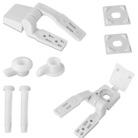 Plastic Toilet Seat Hinge Replacement Universal Toilet Seats Bracket Hardware Lavatory Seat Hinge Bolts Screws with Nuts Lavatory lid Fastener Parts Kit for Top Mount Commode Seats Hinges (White)