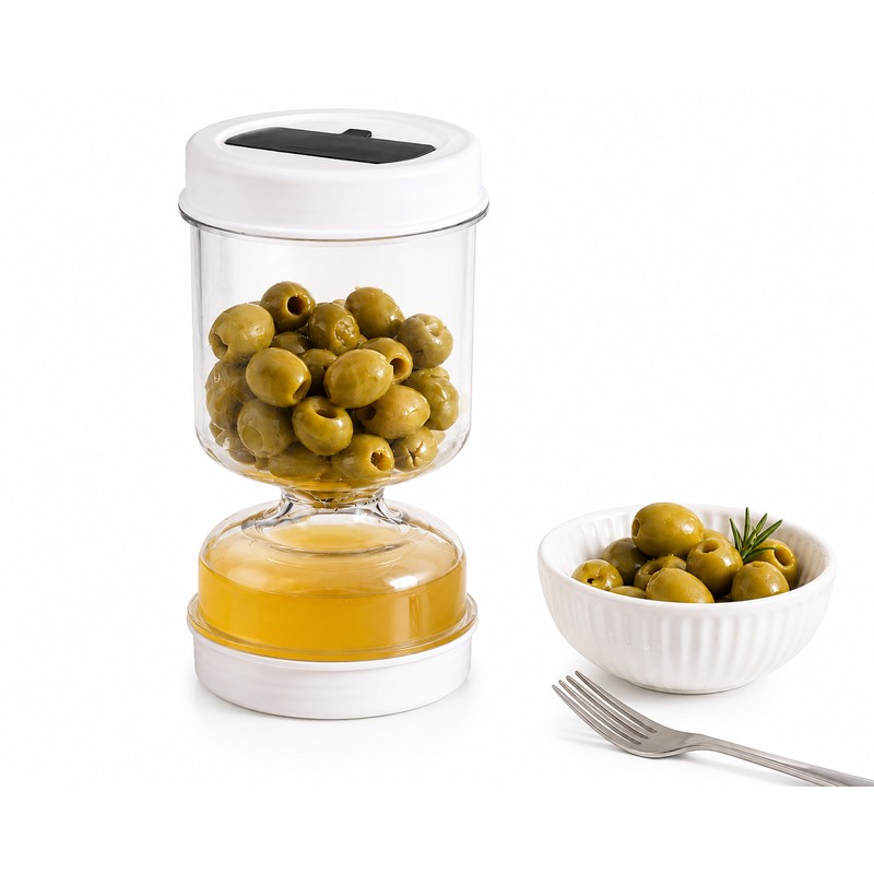 Pickle Strainer Jar for Easy Serving – 34 oz Flip-to-Separate