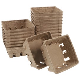 DECHOUS 15Pcs Natural Pulp Fiber Berry Baskets: Small Molded Produce Vented Basket for Blueberry Strawberry Raspberry - Fruit Vegetable Storage Container for Farmer Market Grocery Picnic