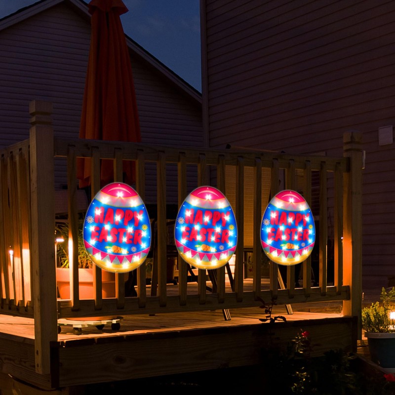 LAMPHOME Light Up Easter Eggs Waterproof Indoor Outdoor String Lights