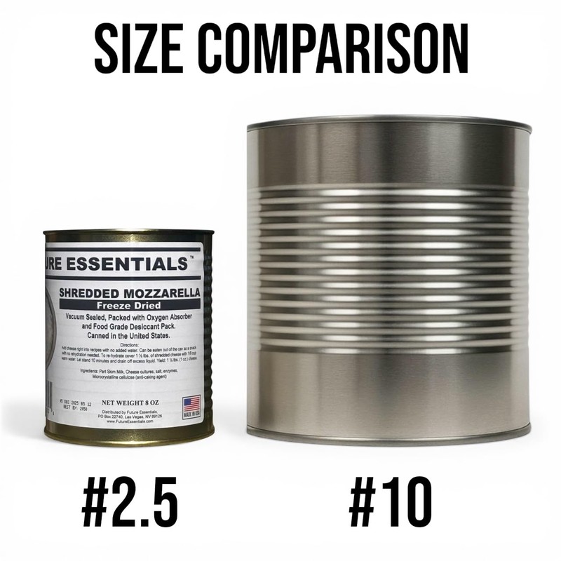 Future Essentials Freeze Dried Shredded Mozzarella Cheese – #2.5 Can