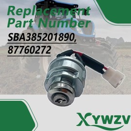 Ignition Switch SBA385201890 87760272 with 2 Keys, Compatible with New Holland TC30, 2120, 1920, 1320, 1215, CM222, CM224, CM272, CM274 Compact Tractors & Commercial Mowers