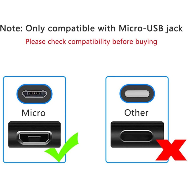 Toeasor Replacement Micro USB Charging Cable Power Supply Charger Cord