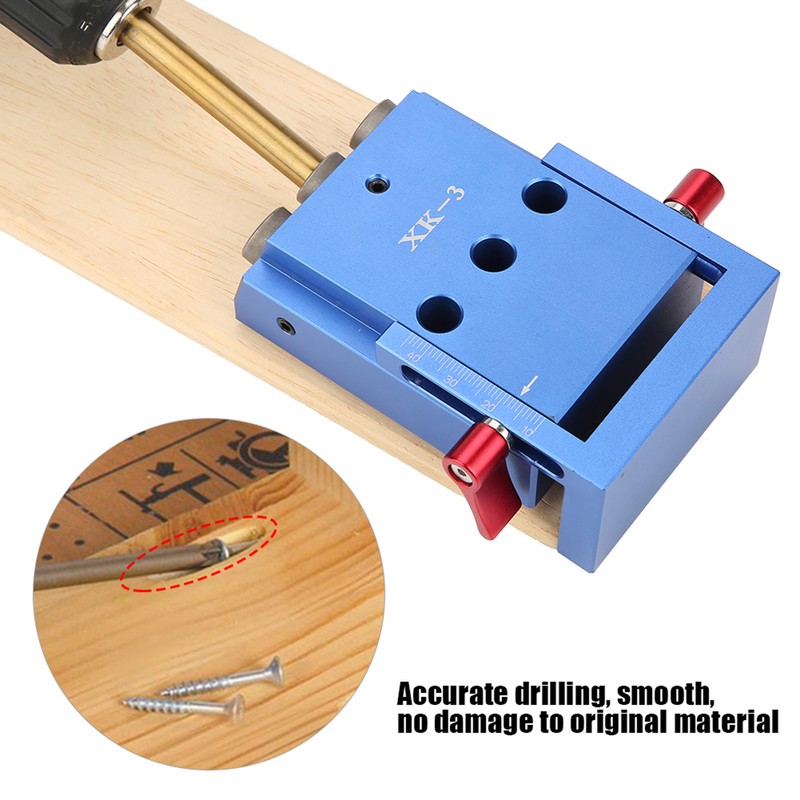 Pocket Hole Drilling Kit Woodworking Oblique Drill Guide Set Positioner