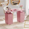 Giantex Nail Desk Manicure Table - Nail Table Station with