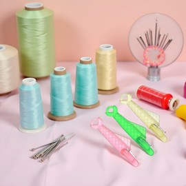 Needle Threader Fish Type Sewing Machine Automatic, Sewing Needle Inserter for Hand Sewing Machiner Needle DIY Tools Embroidery Floss, Sewing Plastic Wire Loop, Multicolor Sewing Notions and Supplies