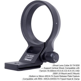 iShoot Tripod Mount Ring Lens Collar Compatible with Tamron 18-300mm f/3.5-6.3 Di III-A VC VXD B061 (X/E Mount), Lens Support Holder Bracket Bottom is Arca-Swiss Fit Quick Release Plate Dovetail
