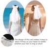 Bridal Bow Veil with Clip, White Short Tulle Wedding Hair