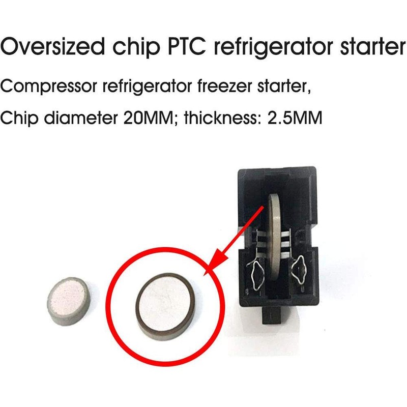 MEETOOT 2pcs QP-02-4.7 PTC Refrigerator Start Relay 2 Pin Coolers