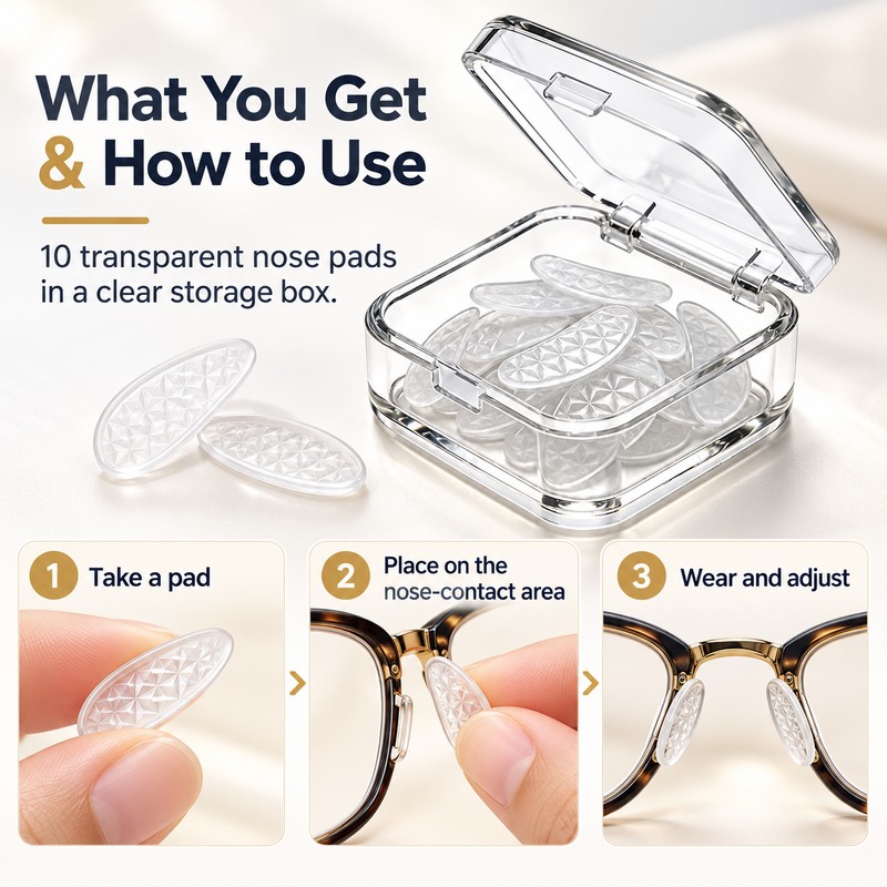 Silicone Nose Pads for Eyeglasses – Anti-Slip Oval Nose Bridge