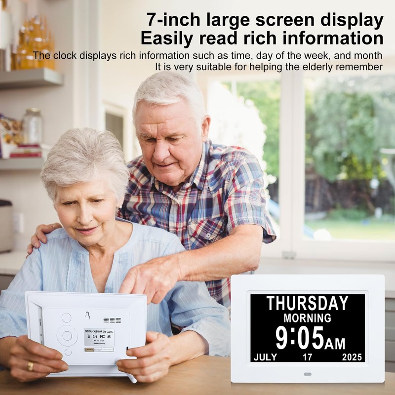 Golony Digital Alarm Clock for Seniors with Time,Date,and Month Display.Features