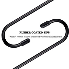 4 Pcs Brake Caliper Hangers Brake Caliper Hooks with Rubber Tips Automotive Tool for Braking, Bearing, Axle and Suspension Work（Black）