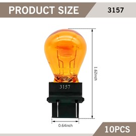 Dogary 10 PCS 3157 Turn Signal Brake Light Bulb, 12V 21/5W Miniature Halogen Bulb, Universal Automotive Taillight and Side Light Replacement, Suitable for Car Truck SUV (Amber)