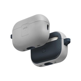 UNIQ AirPods Pro 2 Lock Case Shock Absorption Protection with Carabiner Clyde (Chalk Gray x Navy, AirPods Pro 2)