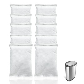 10-Pack (1.2 Pounds) Activated Charcoal Odor Absorber Filter Refills Compatible with iTouchless Trash Cans, Charcoal Odor Absorbing Bags, Each 4-Pack Fits 8-Gallon or Larger Trash Can
